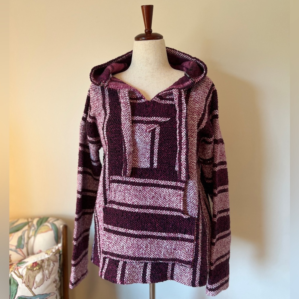 Mexican Southwest Surf Hoodie Cover Up vibrant colors purple women’s large